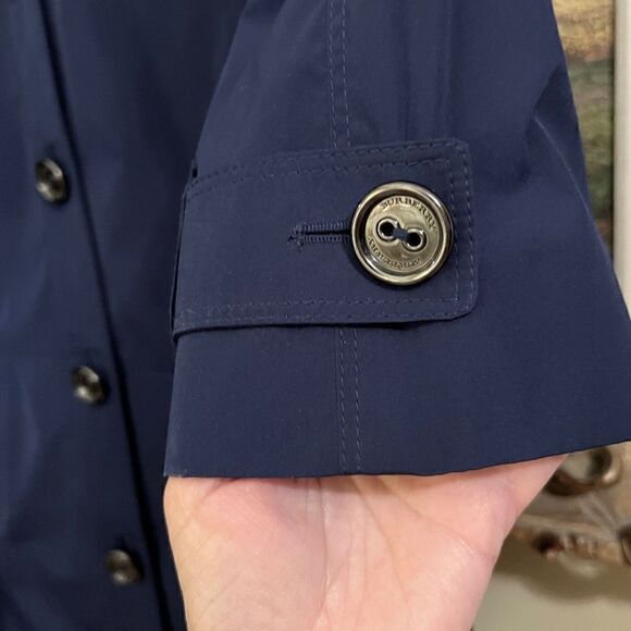EEUC Women's Burberry London Jacket Trench Coat Dress Navy Blue US Size 8 - Picture 3 of 7